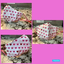 Hearts Face Mask Adult Breathable Comfy Elastic W/ Wire Adjustable