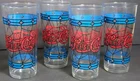 Vintage Pepsi Cola 70s Tumblers Drinking Glasses Tiffany glass Set Of 4 Retro