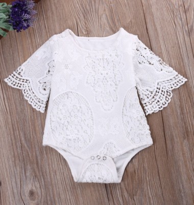 white lace romper baby