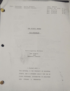Classic Script The Bionic Woman Biofeedback Richard Anderson Notes copy