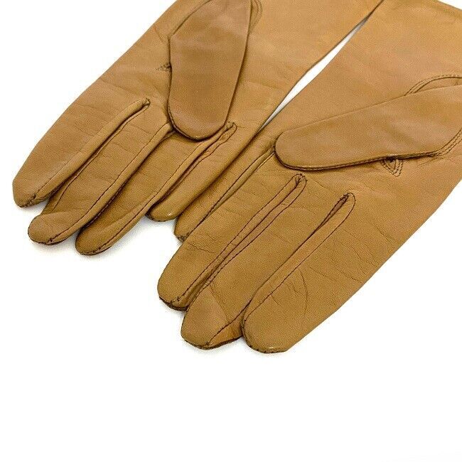 Gants Homme En Cuir Kaki - Cuir D'agneau - Doublure Cachemire