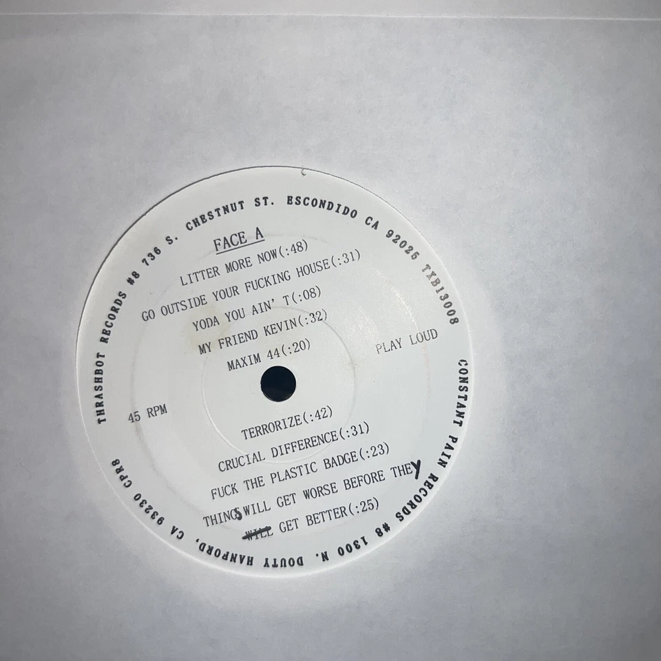 Disreantiyouthhellchristbastardassmanx Power Violence Rip 7” Record Infest Spazz Foto 3 de 4