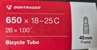 Bontrager Standard 18/25-559/571, Presta Fahrrad Schlauch 26 x 1.00'' Schwarz
