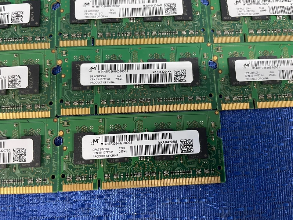 Lot of 30 Cisco 15-10772-01 256MB RAM DRAM DIMM MT4HTF3264HZ-800G1 - Image 3 of 4