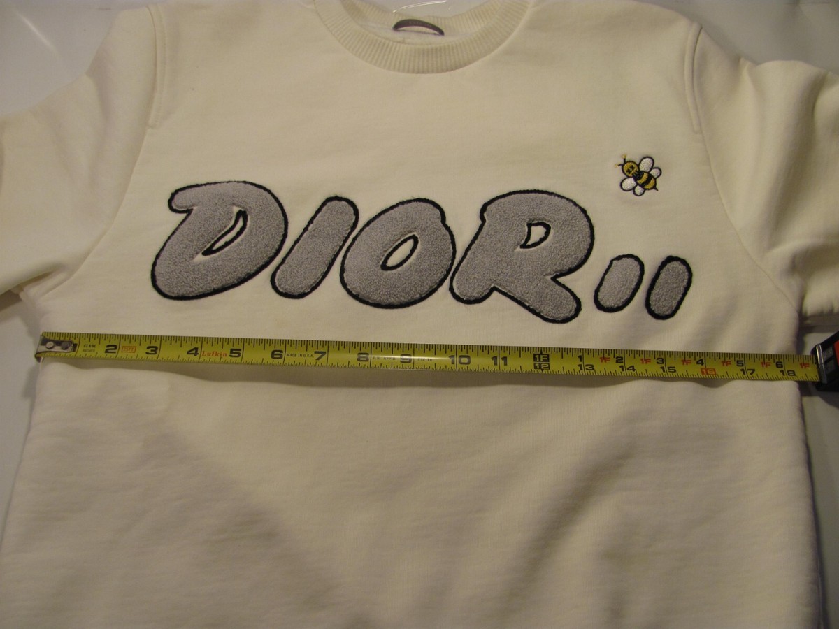 Dior Sweatshirt Womens S Kaws Collaboration White Bumble Bee Logo
