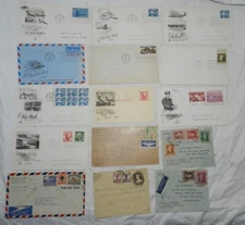 Lot of 10 Vintage First day of Issue stamps mostly 1950's