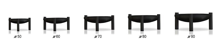 Details zu  Feuerschale Stahl schwarz Feuerkorb ø 100 cm mit 3 Beinen von RICON Niedriger Preis Großer Preis