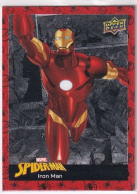 Upper Deck 2023 Marvel Spider-Man No. 46 Iron Man Silver Foil
