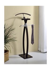 KB Designs - Modern Wood/Metal Suit Tie Valet Stand Rack, Clothing Organizer,...