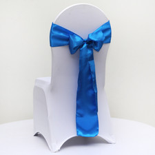 blue satin chair sashes chair tie bow chair ribbon wedding birthday party decor