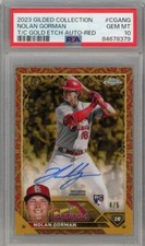 Nolan Gorman 2023 Gilded Collection #CGA-NG Chrome Gold Etch Auto Red 4/5 PSA 10