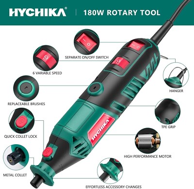 HYCHIKA 180W Rotationswerkzeug, regelbares Rotationswerkzeug-Kit - NEU