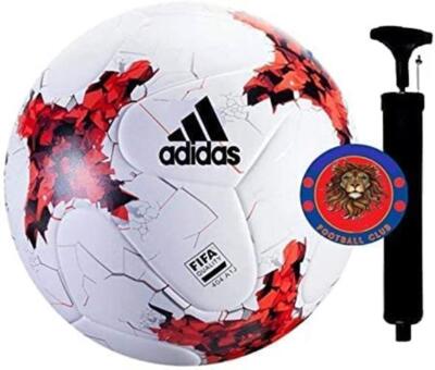 SKY GOLD Russia Handstich Football Size-05 with Pump | RED & White - 1, 5