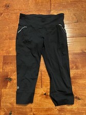 Women  s Athleta Pants Medium Back Zipper Black Yoga Workout Reflective Jogger