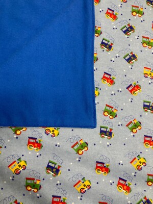 Flannel Baby Receiving Blanket Homemade NEW Trains