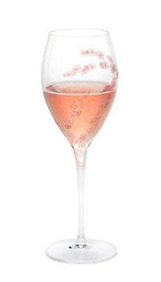 LAURENT PERRIER CHAMPAGNE BRANDED TULIP  ROSE FLOWER  FLUTES X 2 UNBOXED
