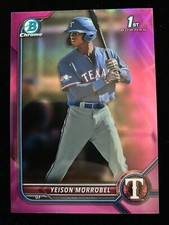 2022 Bowman Chrome YEISON MORROBEL 1st Rookie FUCHSIA REFRACTOR #/199 Rangers RC