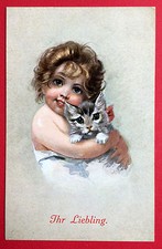 AK um 1910 Ihr Liebling Kind mit Katze im Arm      ( 7550