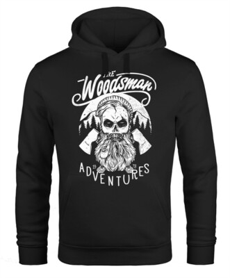 Cool Mens Hoodie Lumberjack Hipster Beard Skull Neverless
