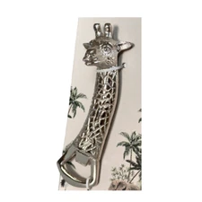 Bottle Opener Handheld Silver Giraffe Head & Neck Barware Gift Home Bar 5"x2"