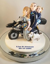 Moto matrimonio personalizzata sposi stesso sesso argilla coppia bambini animali domestici