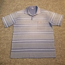 Polo Ralph Lauren Shirt Mens XL Blue Striped Golf Preppy Casual Embroidered
