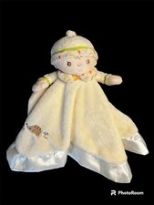 Douglas Baby Plush Girl Lovey Security Blanket Beige color With Satin Trim EUC