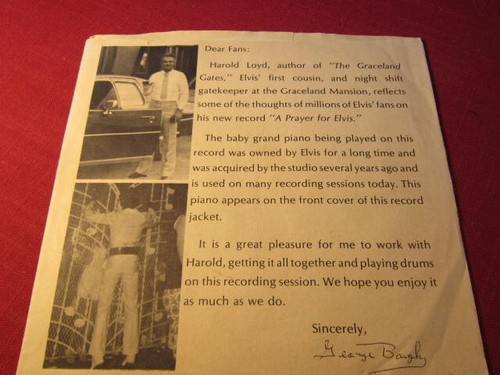 Selten: A Prayer For Elvis SIGNIERT/BESCHRIFTET von Harold Loyd Original 45rpm Vinyl - Bild 4 von 6
