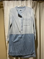 Women’s Old Navy Denim Dress/ Tunic M Medium Jeans Two Tones Long Sleeve