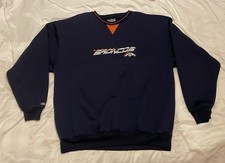 Vintage NFL Denver Broncos Embroidered Majestic Sweatshirt XL Navy Blue