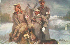 MILITARY - WW1 - 1914-15 War Propaganda Transport of the Wounded -mis179