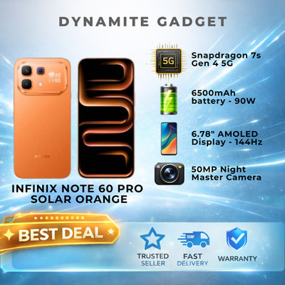 Stock Ready - Infinix NOTE 60 Pro 5G Smartphone 12GB+256GB Solar Orange