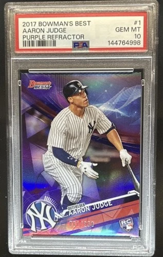 2017 Bowman's Best Aaron Judge RC Purple Refractor Rookie #/250 Yankees PSA 10