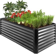 6x3x2ft Metal Raised Garden Bed - Durable Outdoor Deep Root Planter Box