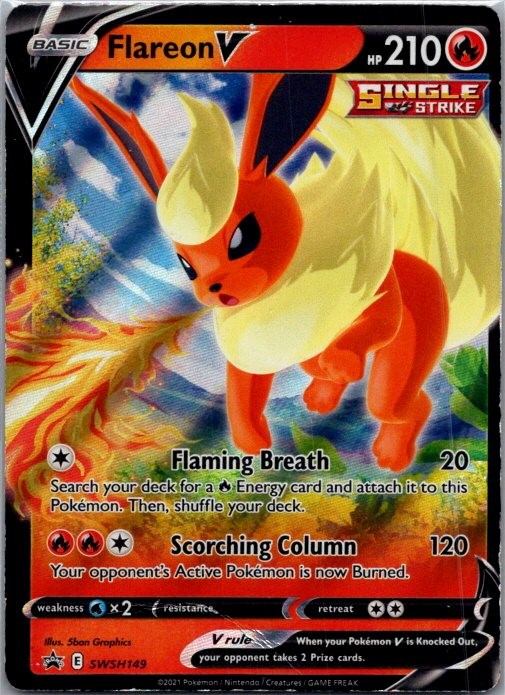 Flareon V - SWSH: Sword & Shield Promo Cards SWSH149 Damaged Holo