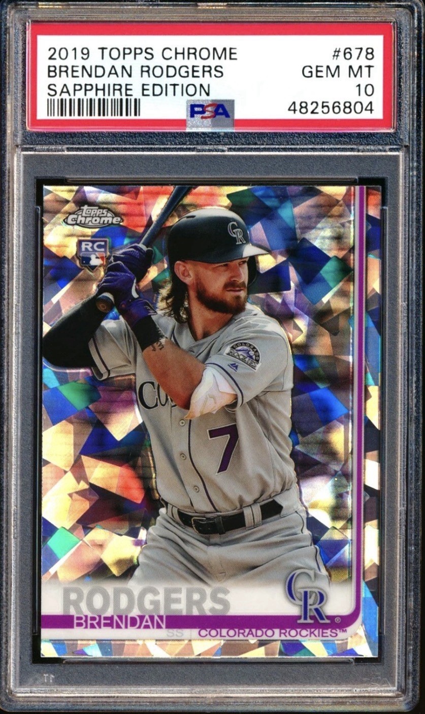 2019 Topps Chrome Sapphire Edition SP RC Brendan Rodgers #678 PSA 10 Gem Mint!!