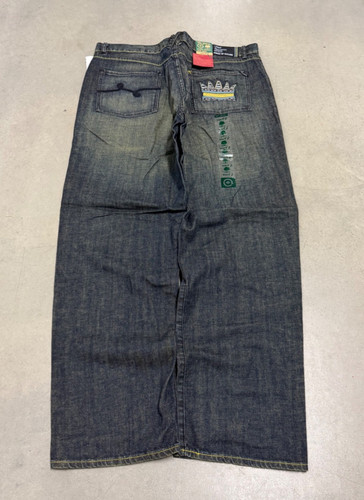 Size 42 Y2K 2000s LRG Embroidery Dirty Washed Baggy Fit Denim Grunge Skater NWT