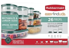 RUBBERMAID 26-pc. Easy Find Lids Food Storage Container Set - Blue Spruce - New!