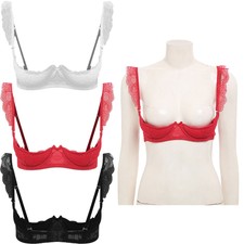 Women Lingerie Sheer Bras Floral Top Clubwear Bralette Ruffled Nightwear Night