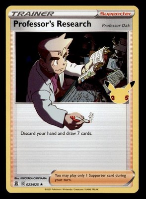 Professor's Research (Professor Oak) 023/025 Celebrations Pokemon Holo LP