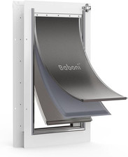 Dog Door for Door,3-Flap,Metal Frame,Large