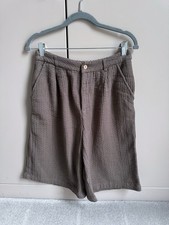 Free People braune Waffelstruktur Bermuda Shorts Gr. XS - Minimal, Scandi