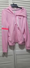 Pink By Victoria Secret Pink Zippered Hoodie Size Large Love Pink On Back