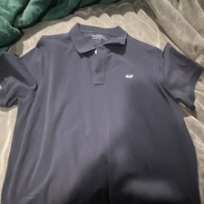 Vineyard Vines Men's Polo Shirt Navy Blue L Short Sleeve Collared Whale Logo