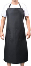 Rubber Vinyl 41.5'' Waterproof Apron for Men Women, Dishwashing, Chemical Lab Wo