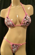 Hello Kitty Rave Bikini Pink Bows Bling Custom Made
