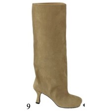 Nuevas botas retro de gamuza de tacón alto con punta cuadrada para mujer botas de caballero