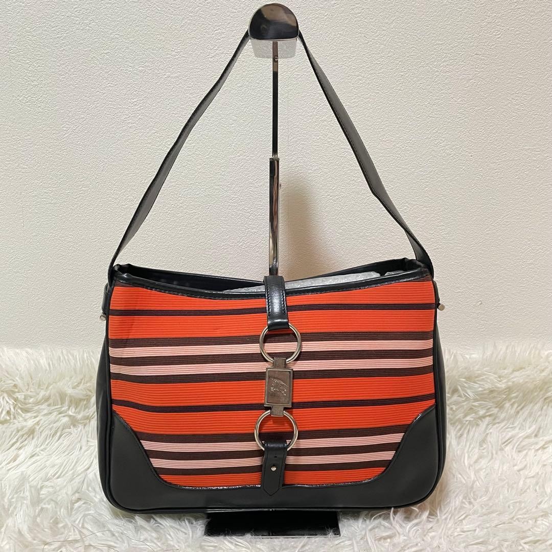 Burberry Blue Label One Shoulder Bag Red Border Canvas Leather Hobo Bag New thumbnail 20