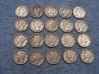20 SILVER MERCURY DIMES WITH DATES lot 30v