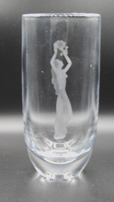 ORREFORS. SVEN PALMQUIST: ART DECO VASE MIT GRAVIERTEM FRAUENAKT
